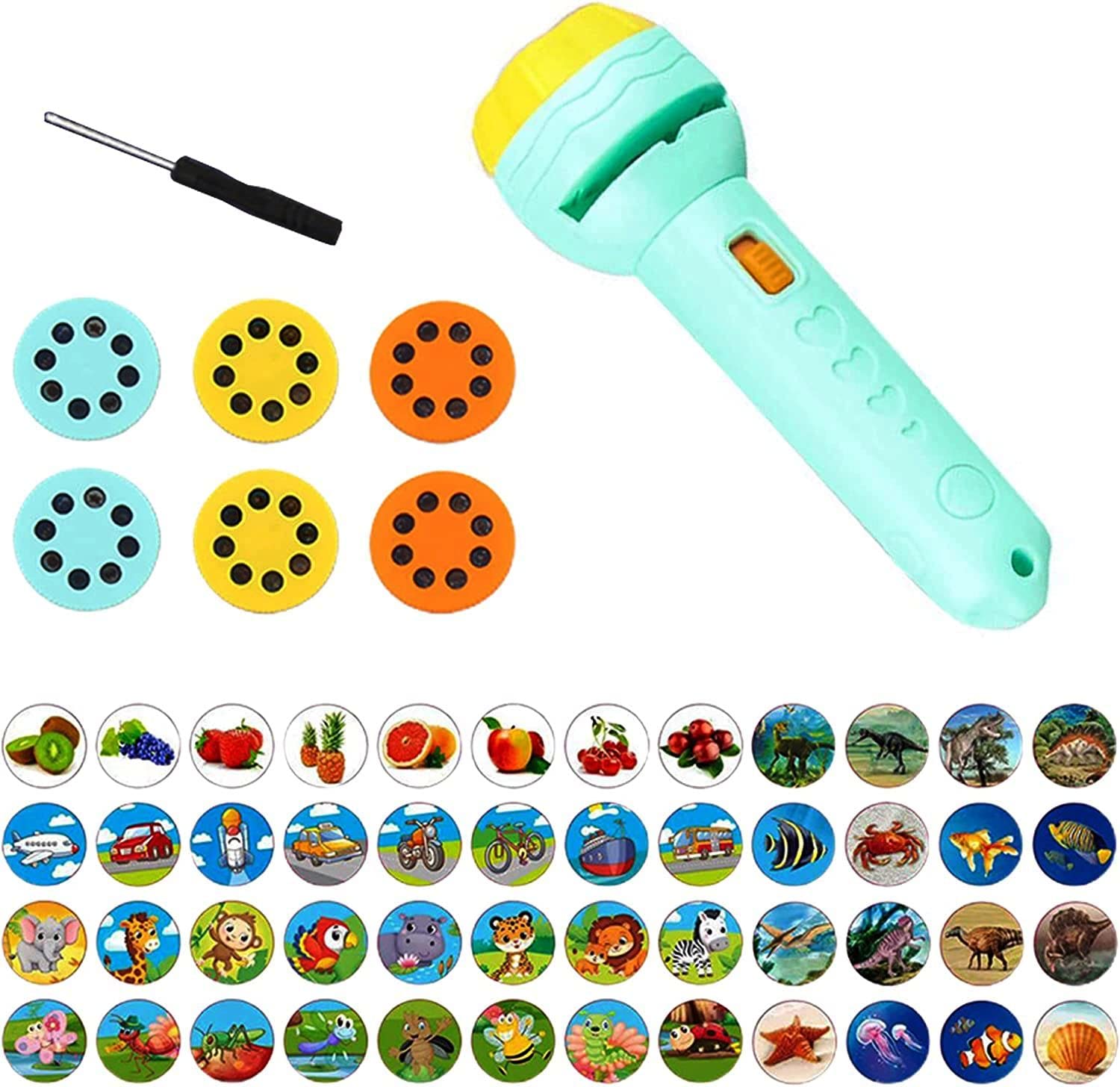 BLUEBELL Mini Slide Projector Flashlight Torch, Kids Projection Light Toy Slide Flashlight Lamp Education Learning Night Light Before Going to Bed (Multi Color) (Projector Torch | Random Slides) (B0BLW4F7FR) Amazon Price History, Amazon Price Tracker