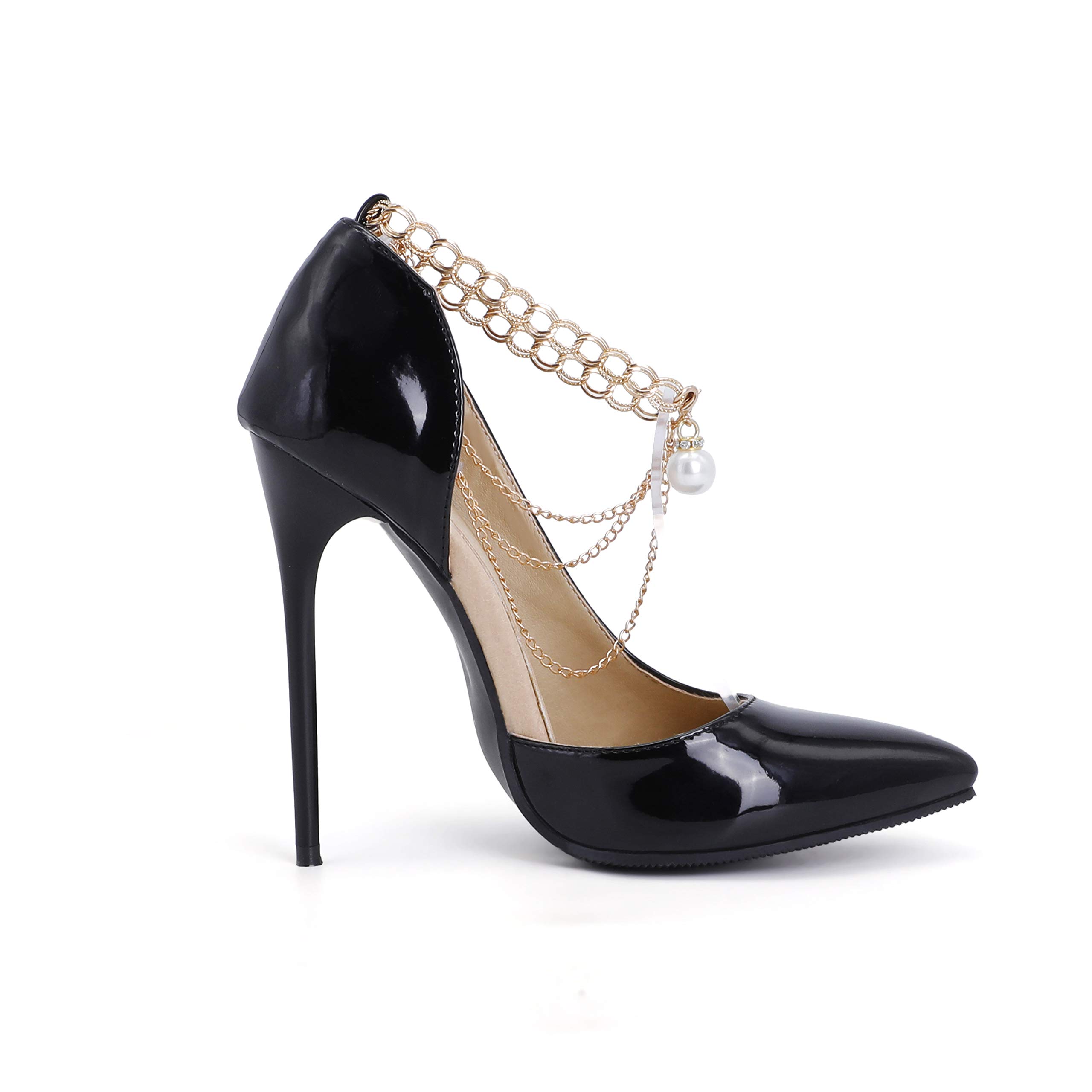 Escarpins sexy à bout pointu pour femme avec talon haut de 12 cm - Escarpins faciles à marcher et à faire la fête pour femme - Grande taille Z8821s