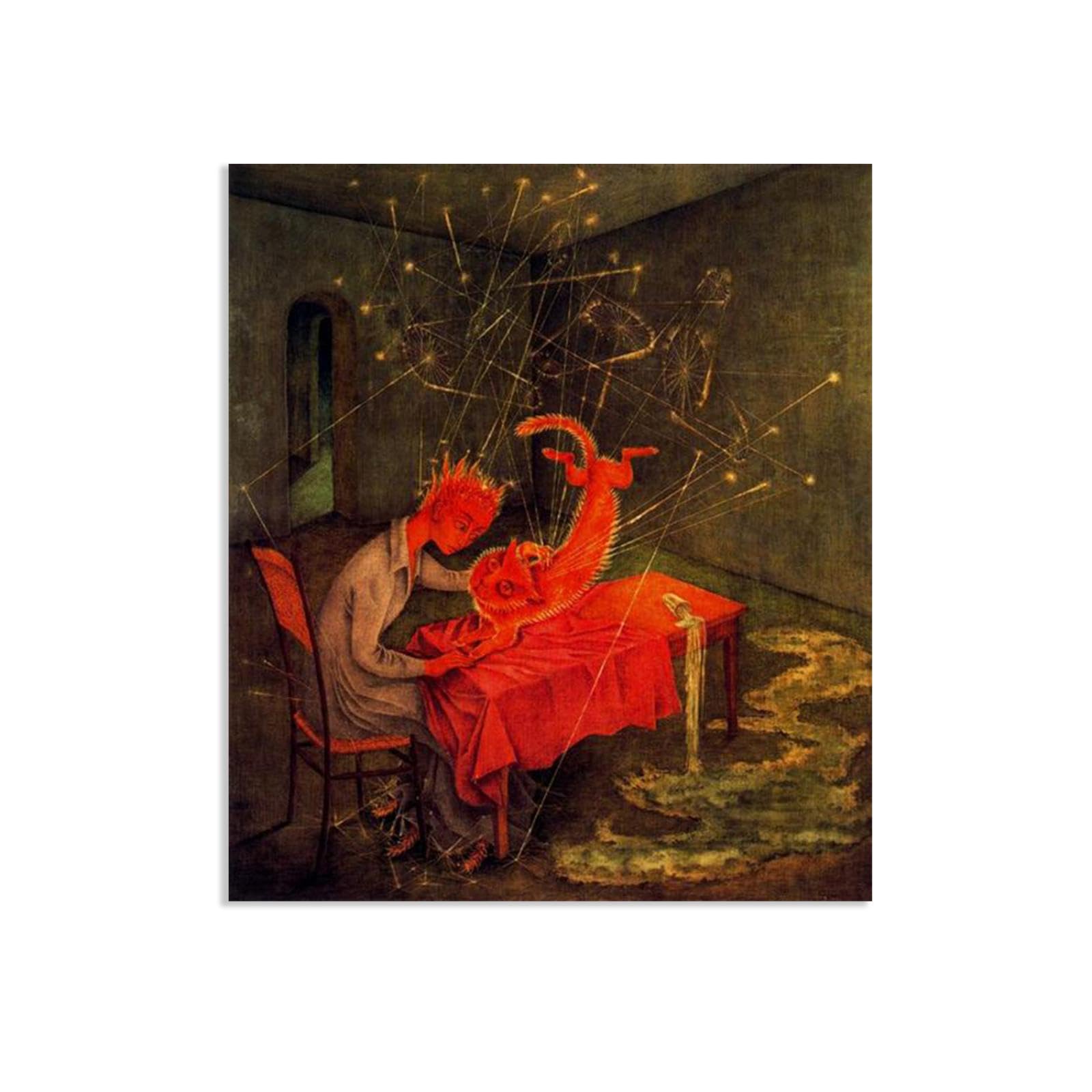 MYCGGDGH Remedios Varo Canvas Wall Art Reproductions of Famous Paintings Sympathy Surrealism Famous Art Poster Wall Decor for Living Room Bedroom Home Decor 65x50cm(26x19in) Frameless