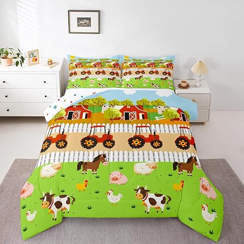 Miniatura 7 de Edredón de estilo rústico de 3 piezas, relleno de edredón de campamento feliz para niños, niños, adolescentes, camper, ropa de cama de campista,