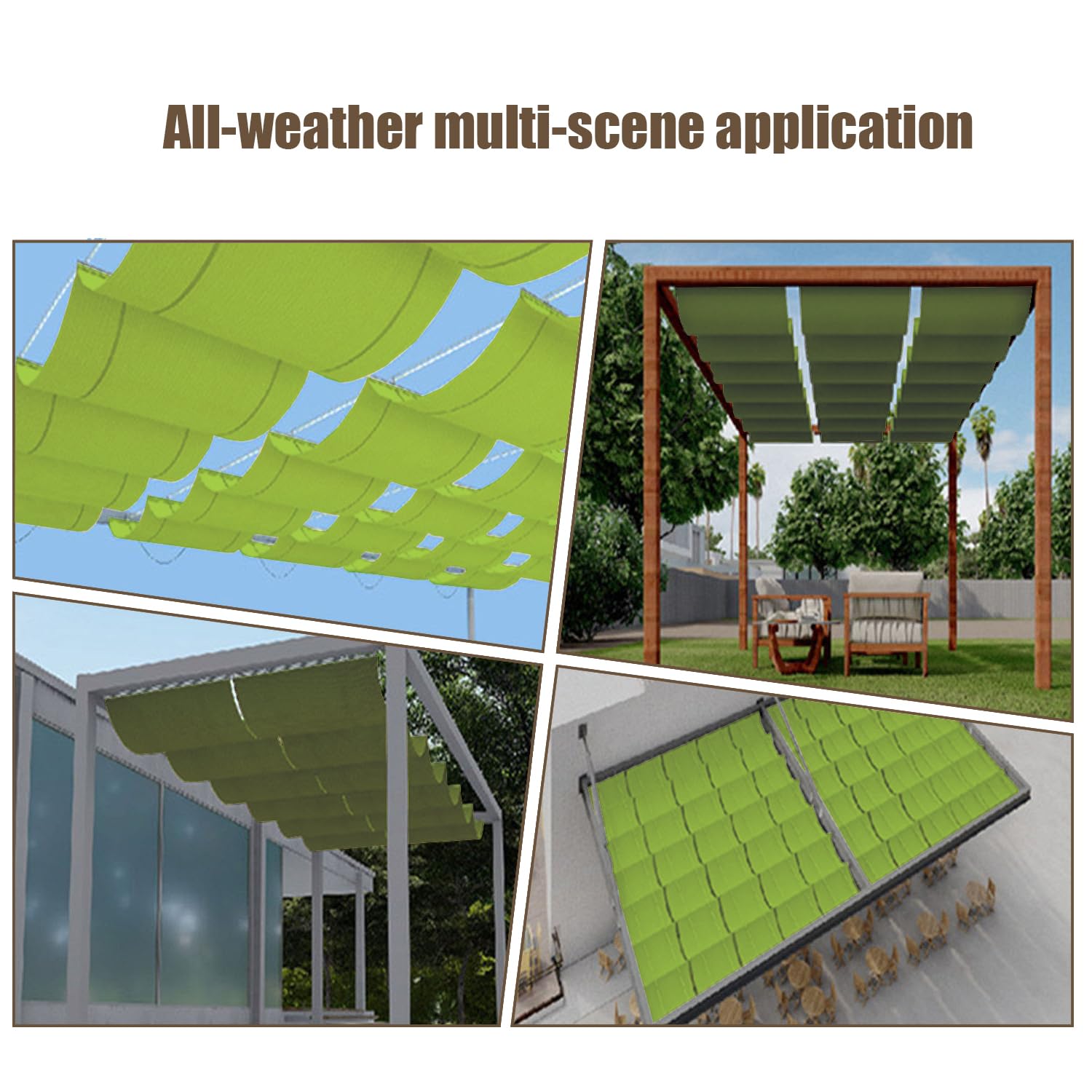 Copertura impermeabile regolabile UV Protect e Sail retrattile 1.3x per Pera Garden Outdoor Sune Sn - Bianco