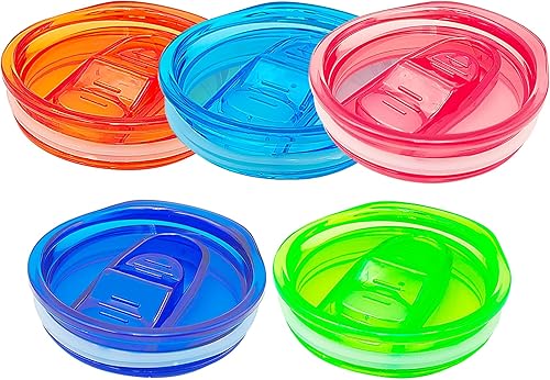 Paquete de 5 tapas de repuesto delgadas de 20 onzas, de plástico, a prueba de salpicaduras, a prueba de derrames, para vaso, enfriador de café