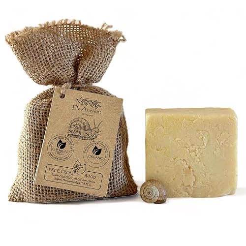 Dr.Ancient Barra de jabón de caracol orgánico natural tradicional hecho a mano antiguo antienvejecimiento, eficaz para el acné y manchas de la