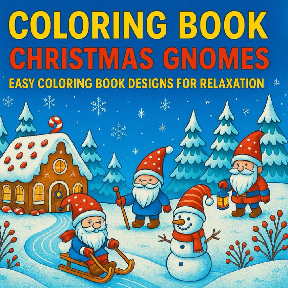Coloring book Christmas gnomes: A Festive Coloring Book Adventure
