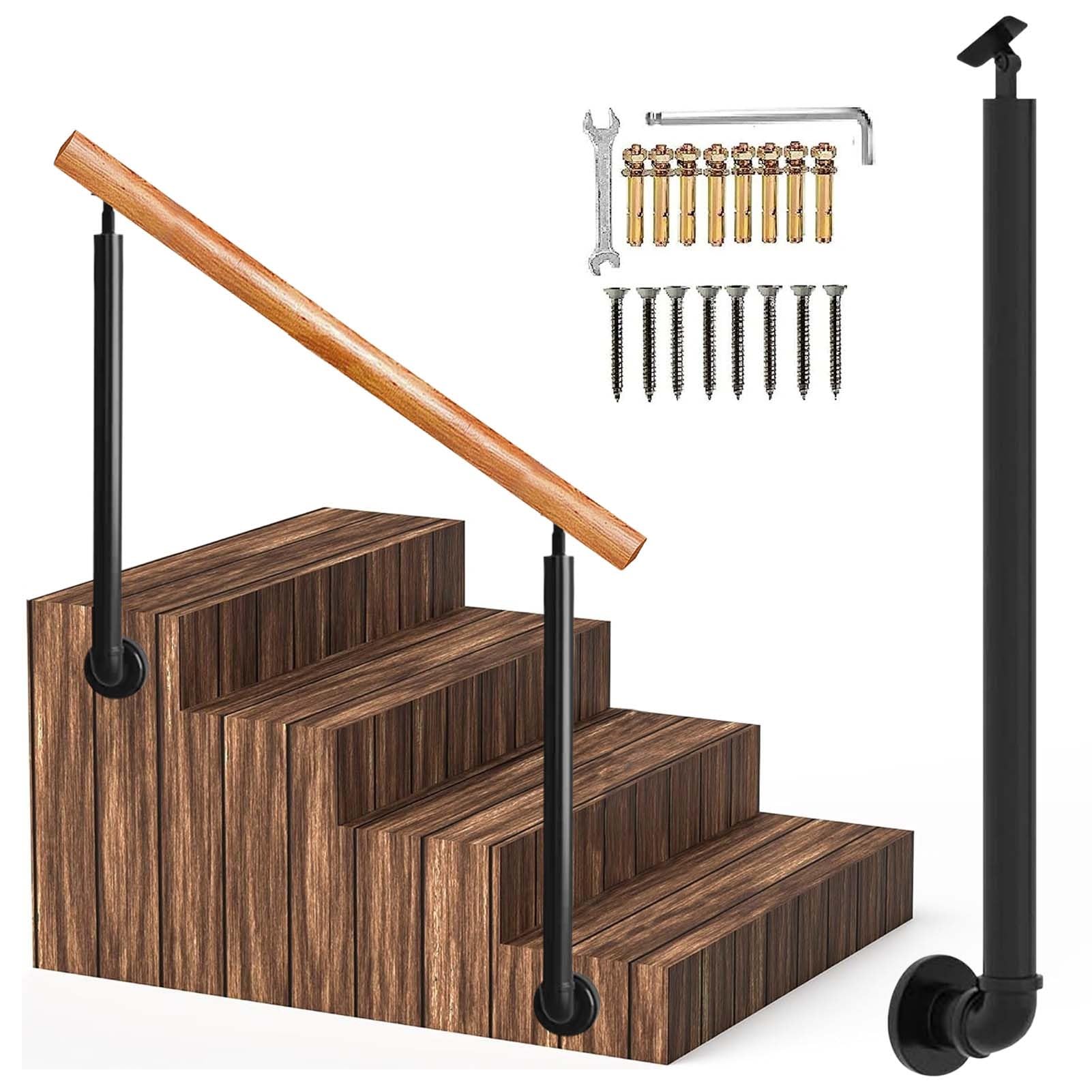 GLDYTVF Black Stair Handrail Railing Balusters Post for Concrete, Wooden Steps, Transitional Handrail Banister Column Decorative Stair Parts for Deck/Garden(95cm(37.4in))