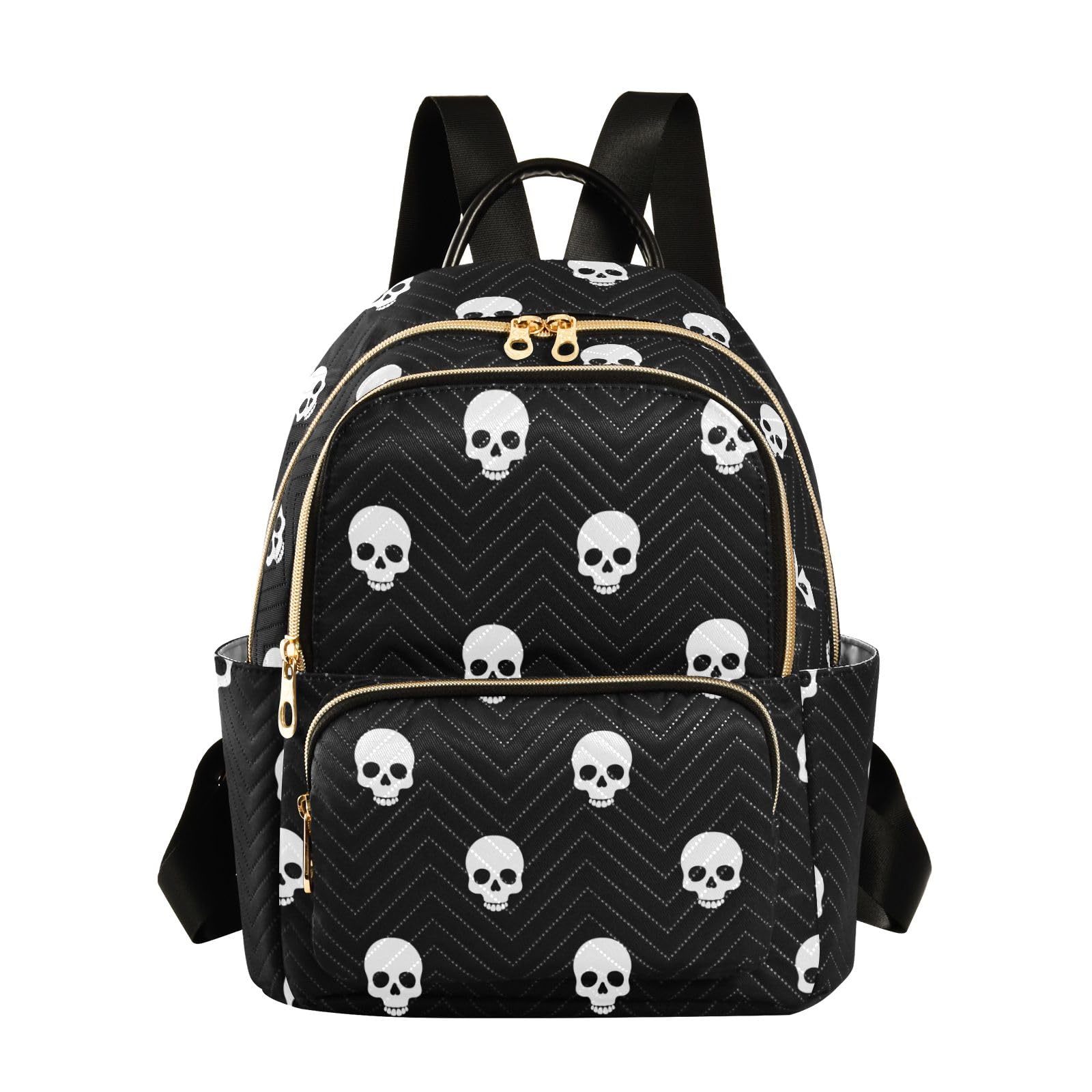 ALAZA Travel Backpack Purse for Women Fashion Anti-theft Work Casual Skulls Daypack Shoulder Bag Medium Size