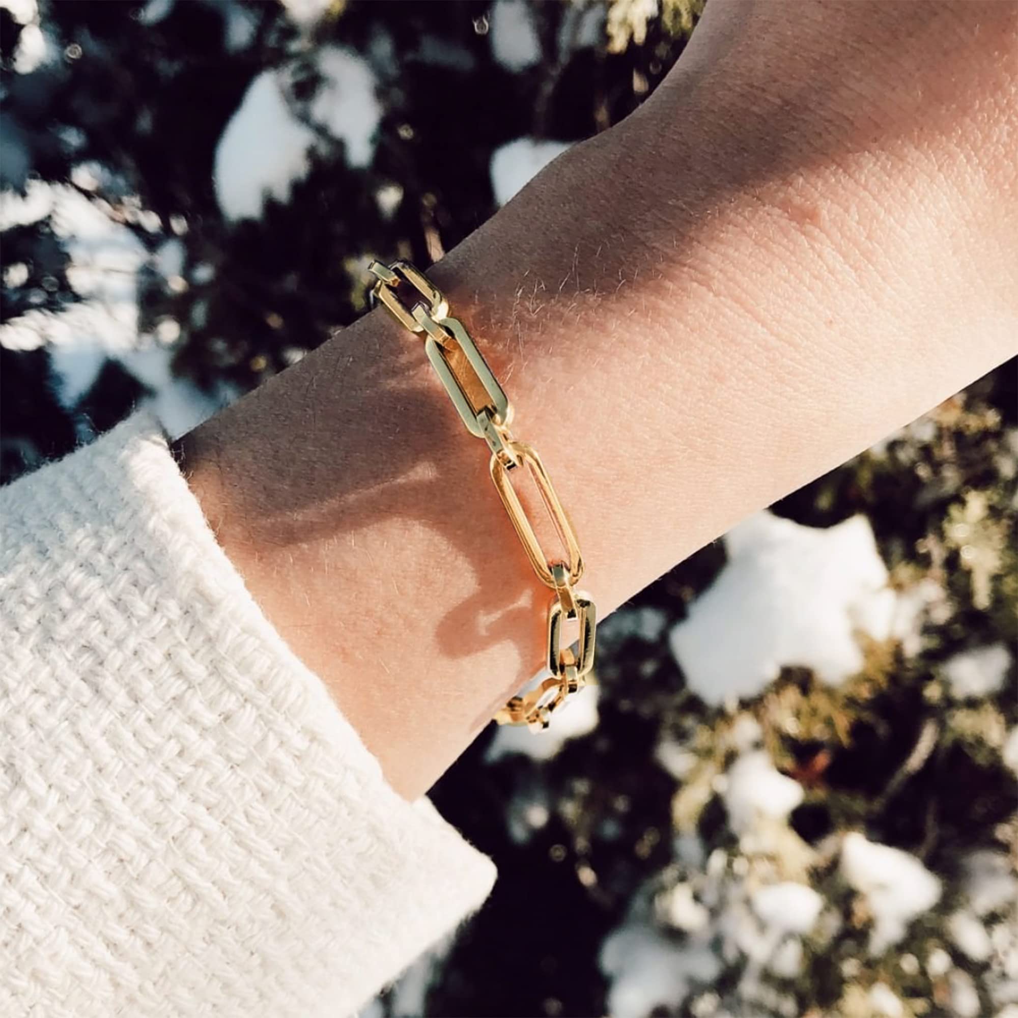 Ross-Simons Italian 14kt Yellow Gold Paper Clip Link Bracelet: no gemstone 8 Inches
