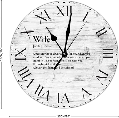Miniatura 74 de Reloj de pared de PVC con definición de cuñado, reloj de pared redondo con citas espirituales, números romanos, tipografía, arte de pared, 8.8
