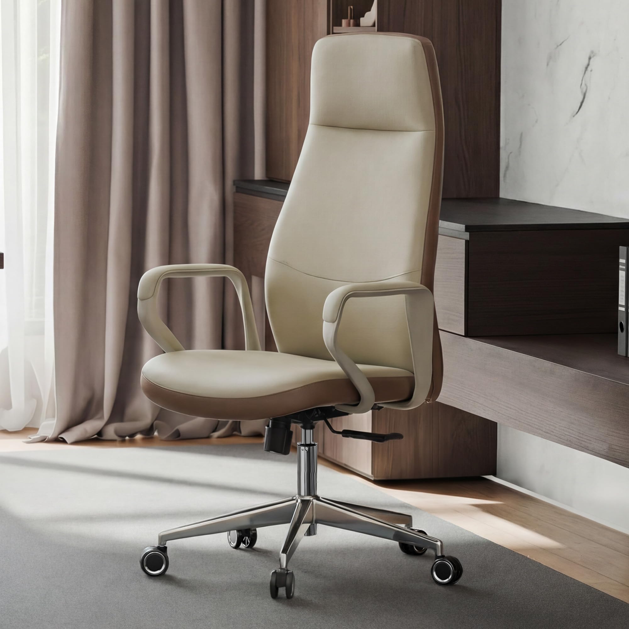EUREKA ERGONOMIC Clara Executive Office Chair Faux Leather Computer Task Chair High Back Swivel Desk Chair with Lumbar