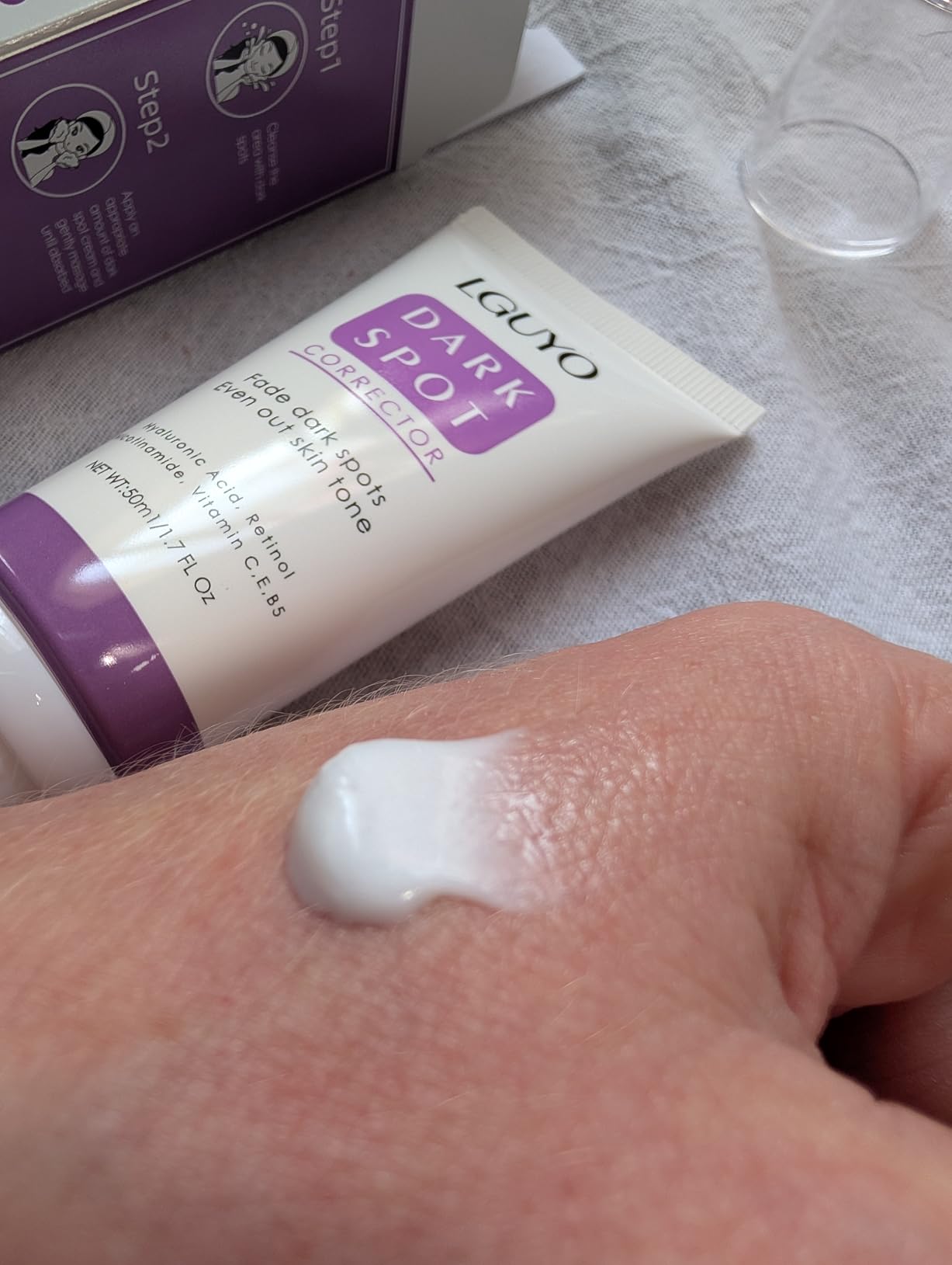 LGUYO Dark Spot Remover for Face & Body - Effective Remedy for Dark Spots & Dark Spot Corrector Cream for Age Spot, Freckles, Melasma, Sun Spot - Even Toning Skin Care for Women and Men - 1.7 Fl Oz