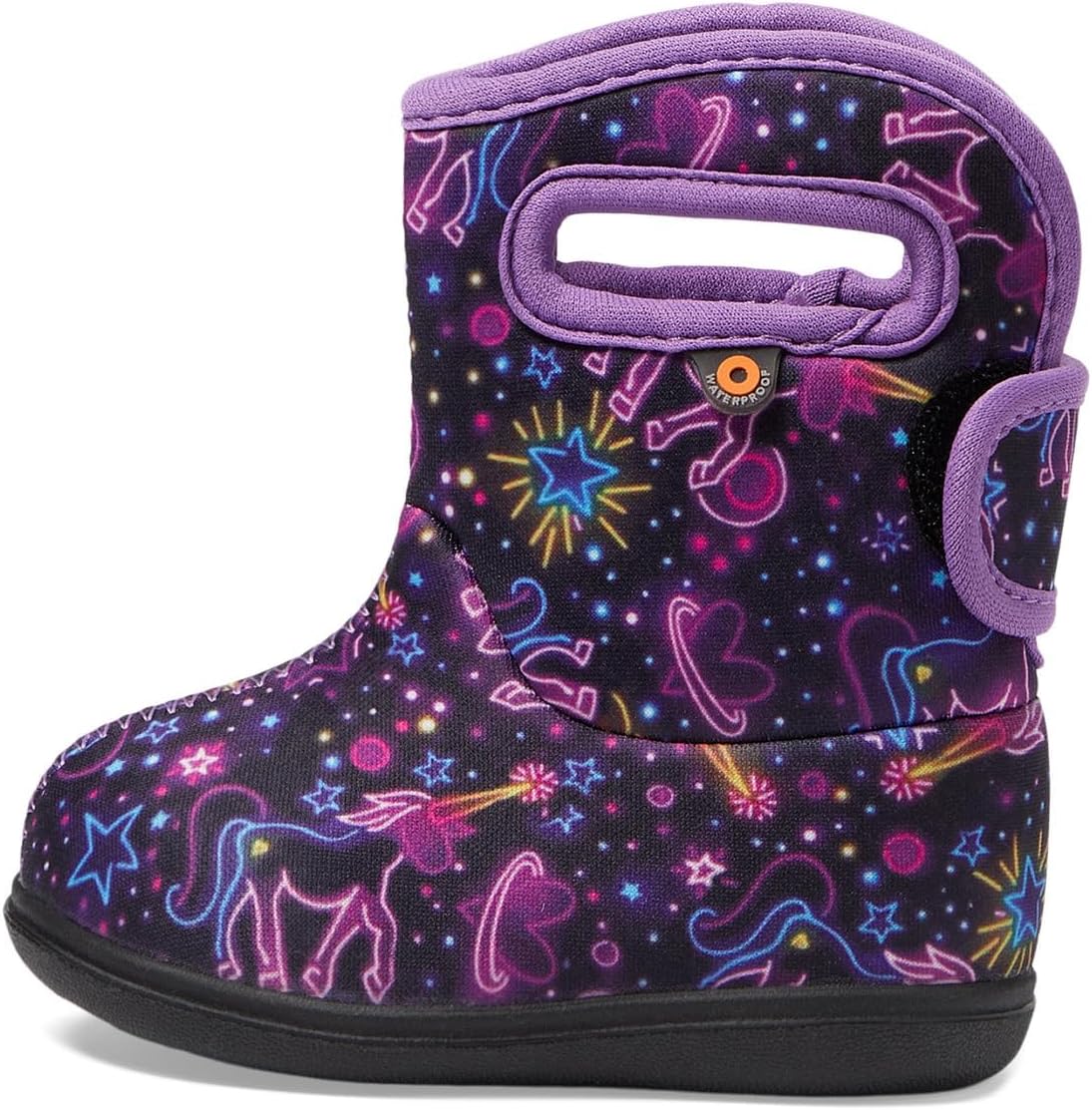 BOGS Girls Baby II Snow Boot, Black Multi, 4 Toddler