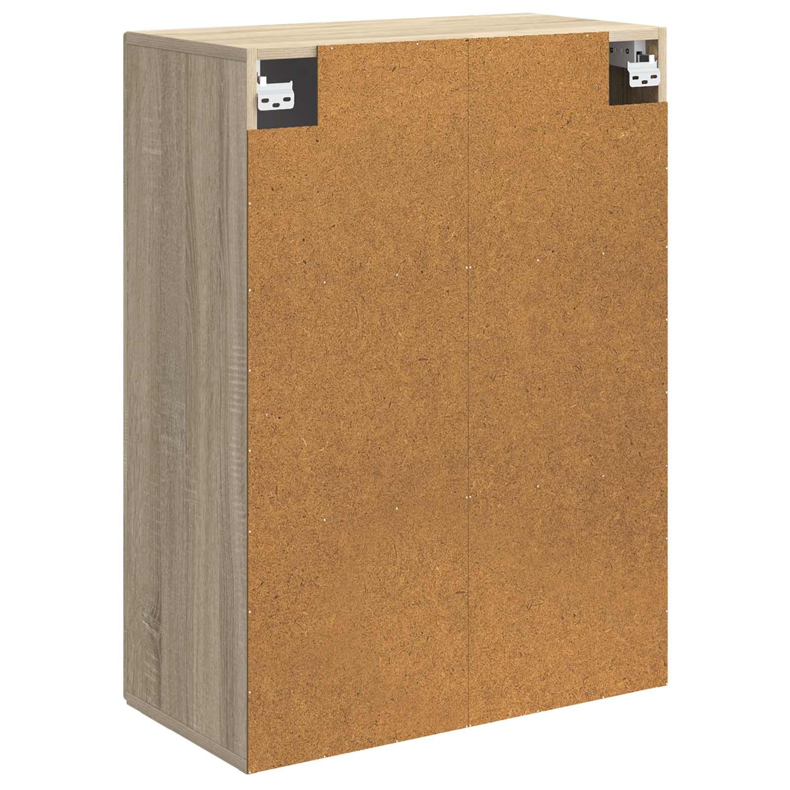 Szafka ścienna z dębu Sonoma 66 x 34,5 x 90 cm z 2 drzwiami i metalowymi uchwytami, montowana na ścianie szafka do przechowywania do biura, korytarza, warsztatu, garażu, piwnicy