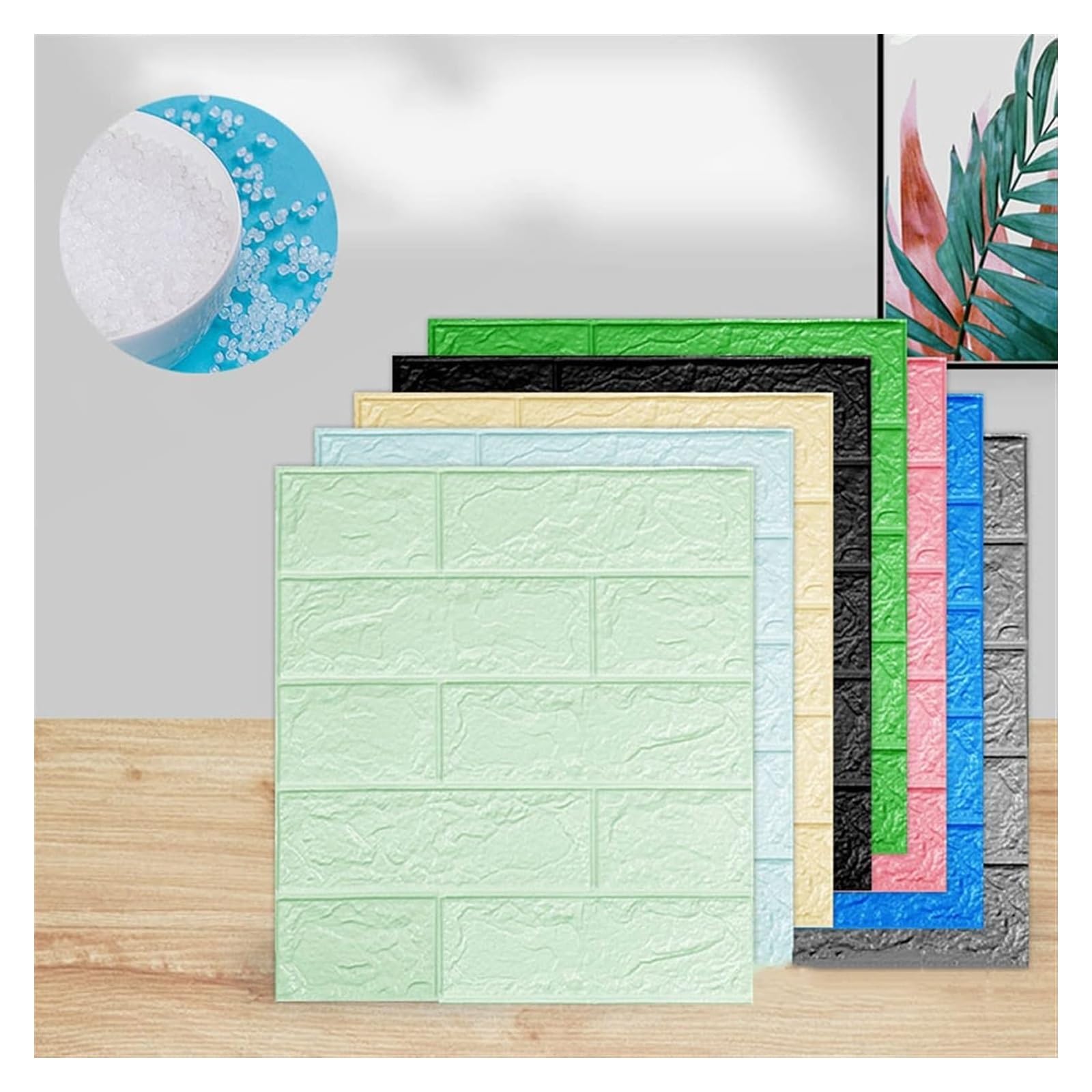 Panele ścienne， 35x38,5 cm Samoprzylepne Panele Ścienne Wodoodporne 3D Pokrycie Odklej i Przyklej do Ściany TV, Łazienki, Kuchni(Blanco,10pcs)