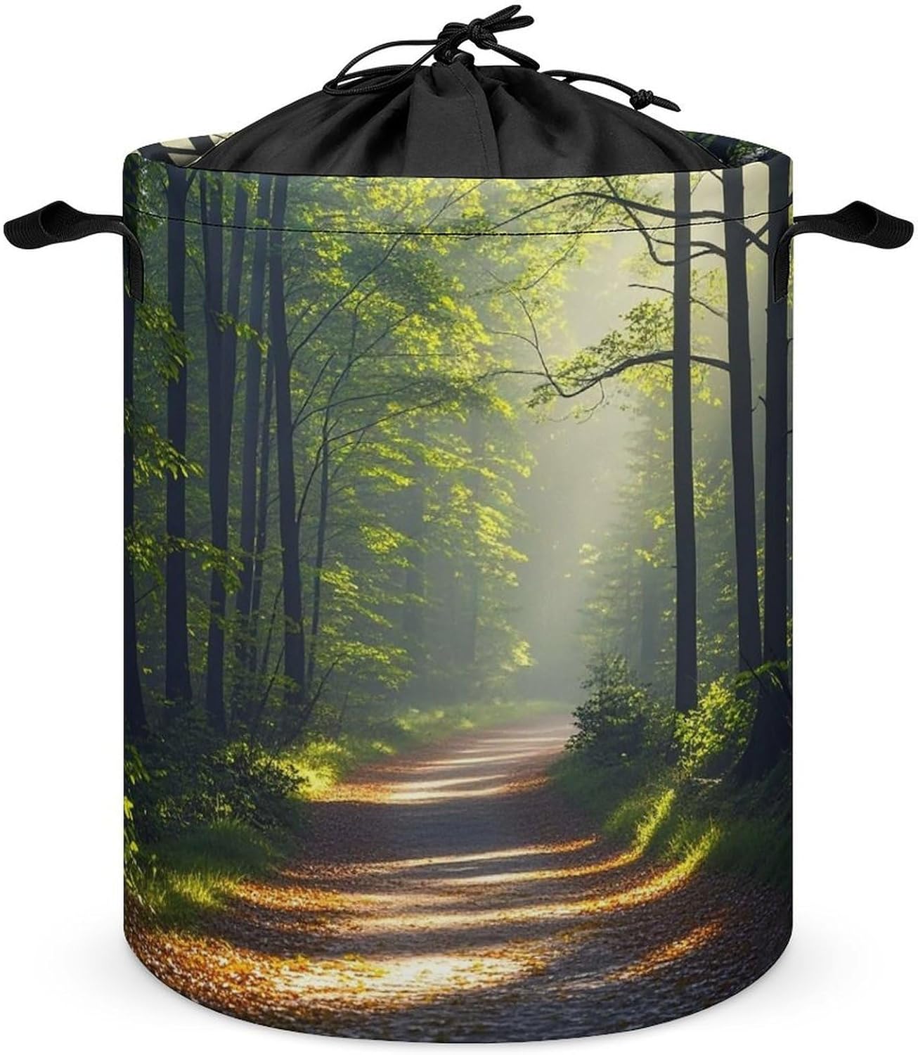 Green Under The Sunshine Laundry Bag Large Collapsible Laundry Baskets Freestanding Waterproof Clothes Hamper with Handles & Drawstring for Laundry Room Bedroom Bathroom