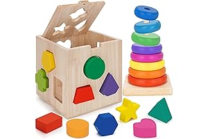 Montessori Wooden Shape Toys for 1, 2, and 3-Year-Olds