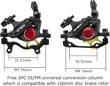 BUCKLOS Zoom HB-100 MTB ラインプル油圧ディスクブレーキキャリパー フロント+リア、アルミニウム合金マウンテンバイク油圧ディスクブレーキ、is/PM ユニバーサルキャリパーアダプター付き XCトレイル、ファットバイク用
