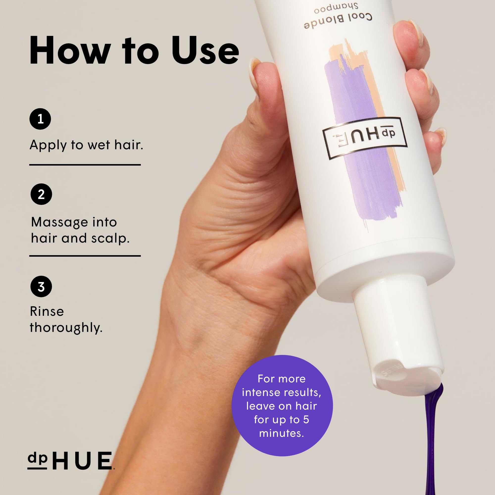 dpHUE Cool Blonde Shampoo, 8.5 oz, Purple Pigments Neutralize Unwanted Yellow, Brassy Hair Tones, Color Safe, Paraben - Image 4