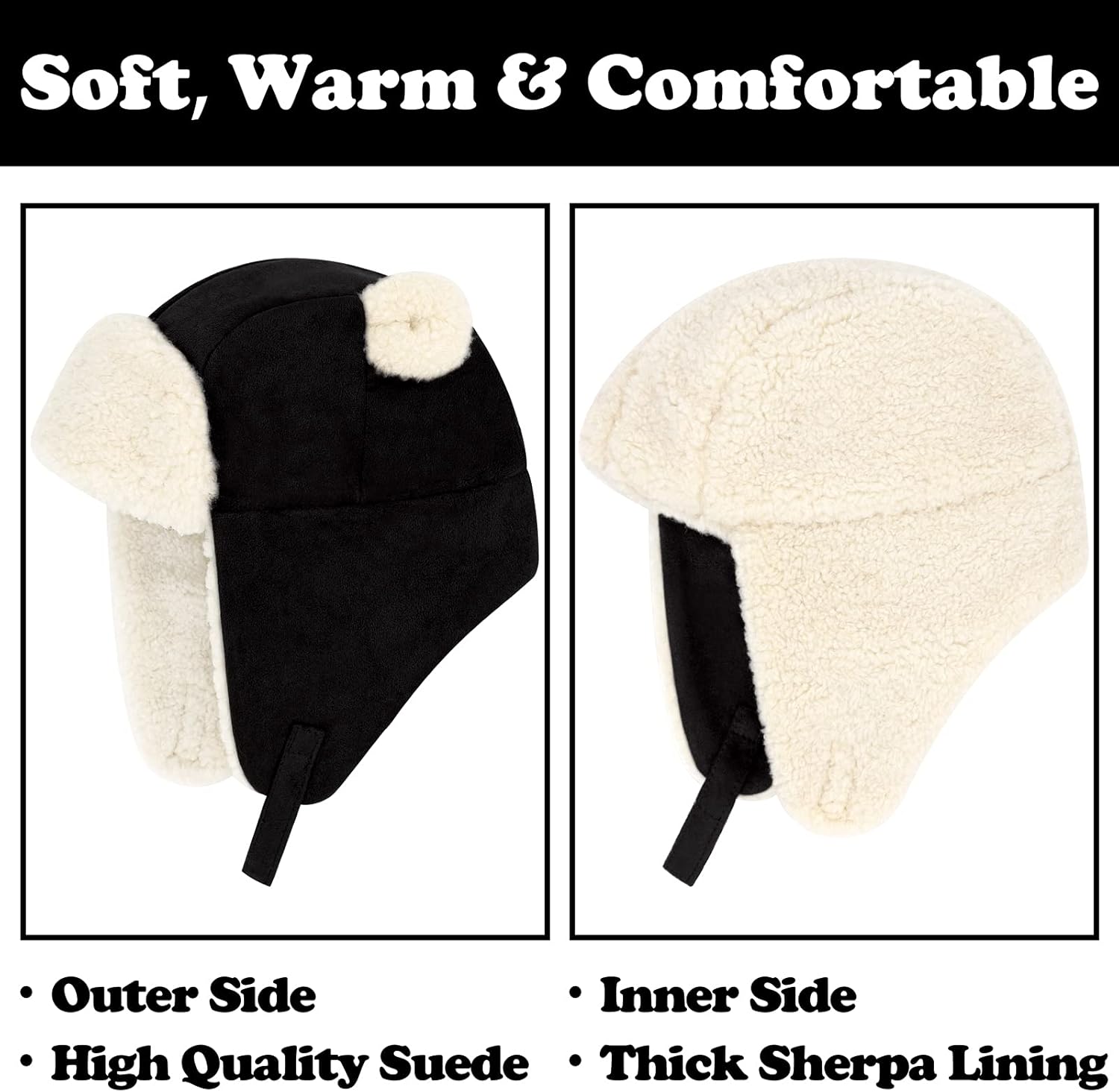 Sarfel Baby Winter Hat Sherpa Lined Toddler Winter Hats Boy Baby Girl Hats Infant Warm Hat with Bear Ears Toddler Beanie Cap - Image 2