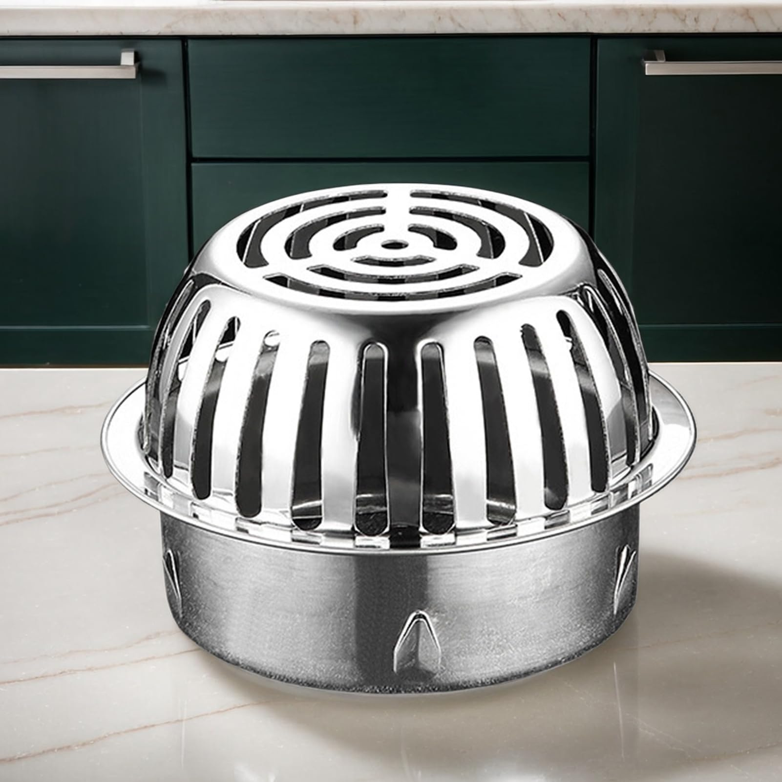 Tapa De Desagüe - Colador de Sumidero para Suelos de Restaurantes,Recoge Pelos Abovedado En Acero Inoxidable Evita Obstrucciones para Interior Y Exterior