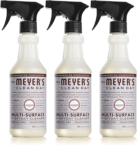 Mrs Meyers - Aerosol limpiador multisuperficie solución de limpieza diaria para encimeras suelos paredes y más lavanda 16 onzas líquidas paquete de