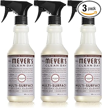 MRS. MEYER'S CLEAN DAY Multi-Surface Everyday Cleaner, Cruelty Free Formula, Lavender Scent, 16 oz- Pack of 3