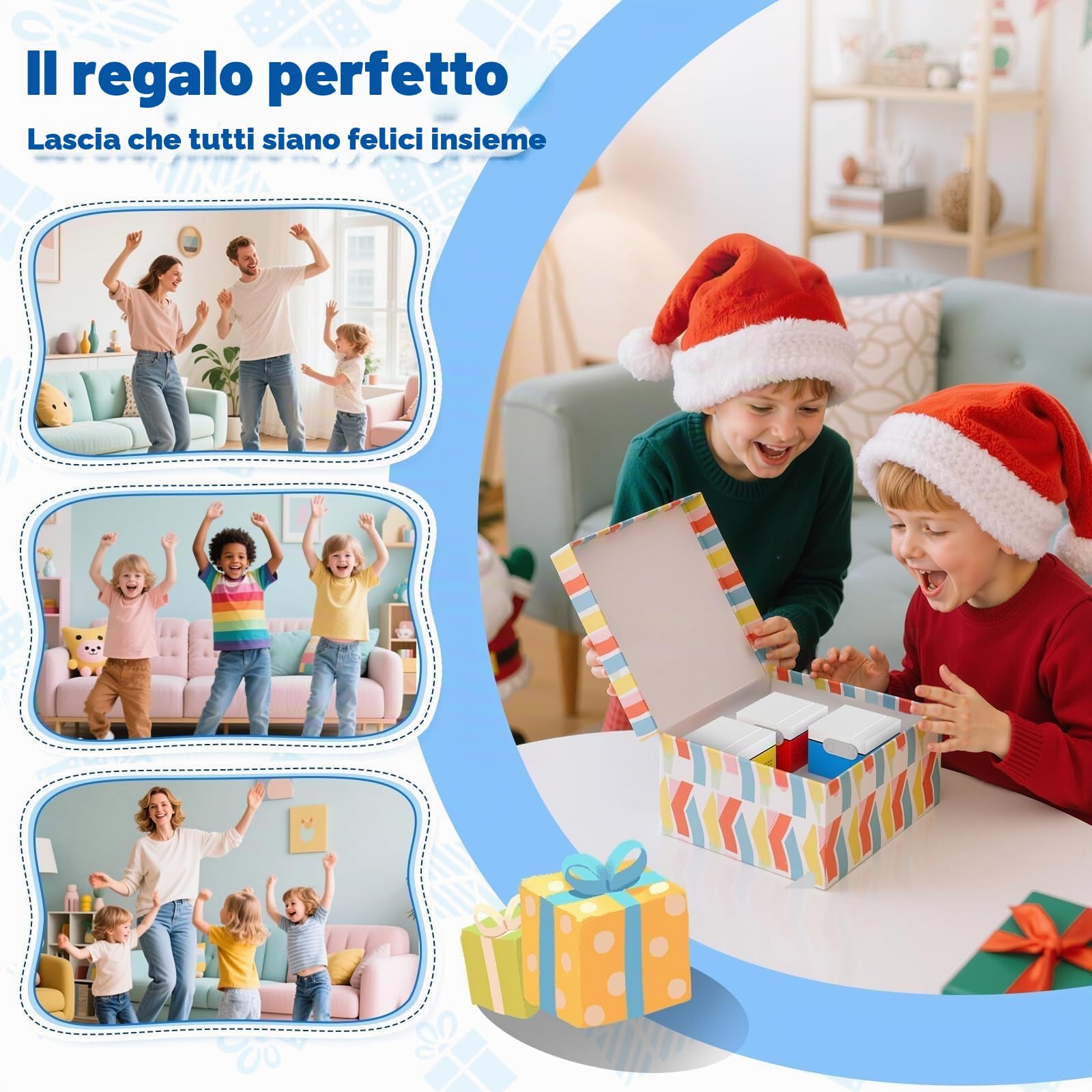 MotionX Console di Giochi a Sensore di Movimento, console interattiva per videogiochi con fotocamera HD, 2 giocatori, 51+ giochi, Senza Abbonamento, Regali per Bambini e Bambine dai 3 Anni in su