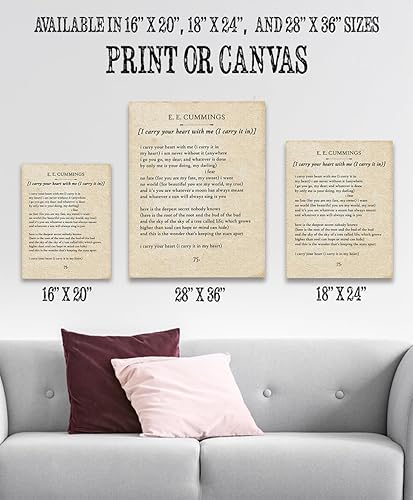 Vista 12 de To Be Nobody But Yourself - E.E. Cummings 11x14 Unframed Motivational Wall Art - Literature Book Posters for English Classroom, Home Office or