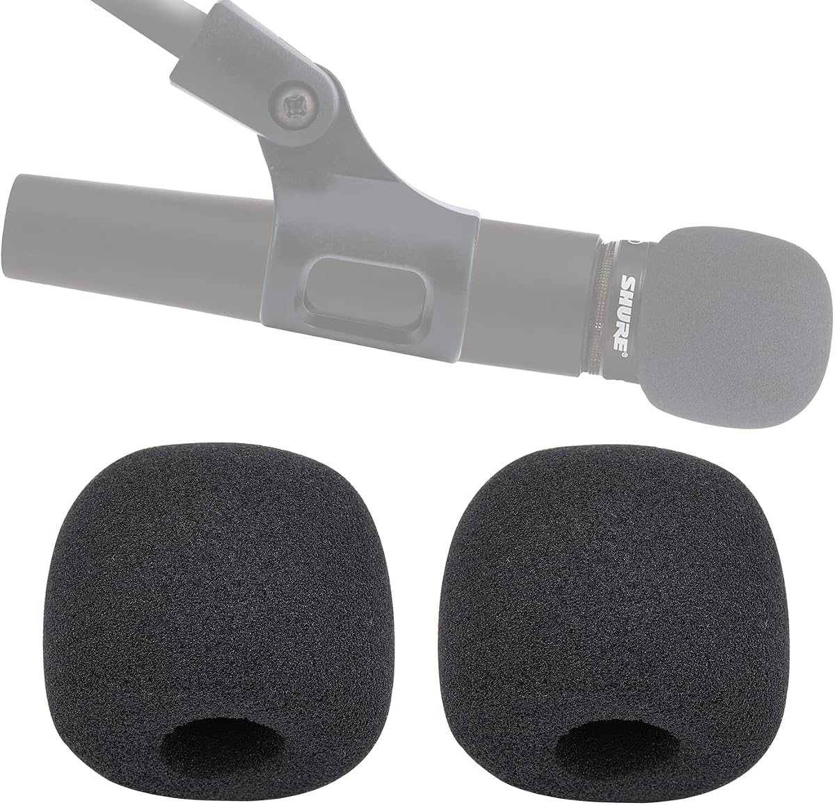 Shure SM57 Windscreen - Pop Filter Mic Foam Cover Compatible with Shure SM57 Microphone Black Noise Cancellation Windsock Cover(2 Pack)