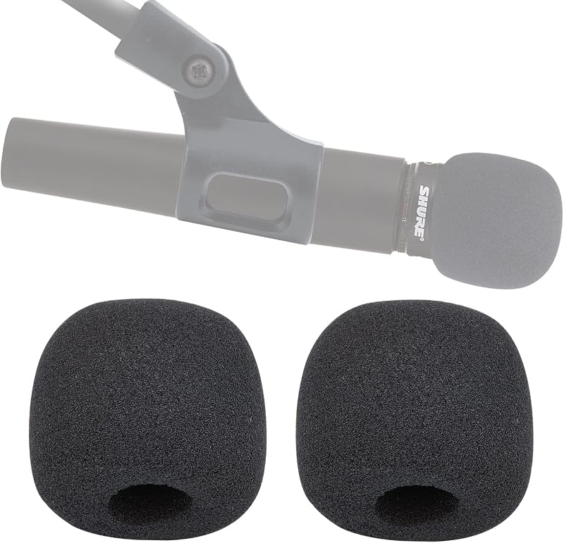 Shure SM57 Windscreen - Pop Filter Mic Foam Cover Compatible with Shure SM57 Microphone Black Noise Cancellation Windsock Cover(2 Pack)