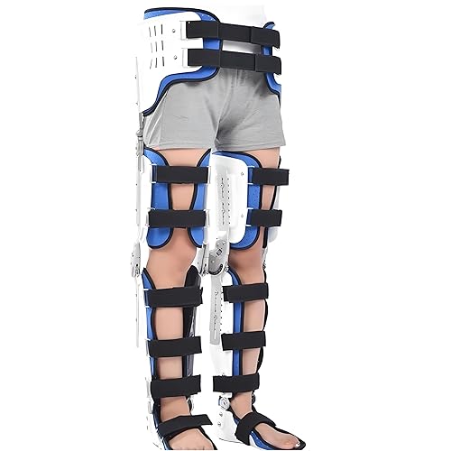 Miniatura 7 de Inmovilizador ortopédico de rodilla, soporte de pierna completa ajustable, soporte de ortesis de cadera, rodilla, tobillo y pie con botas para