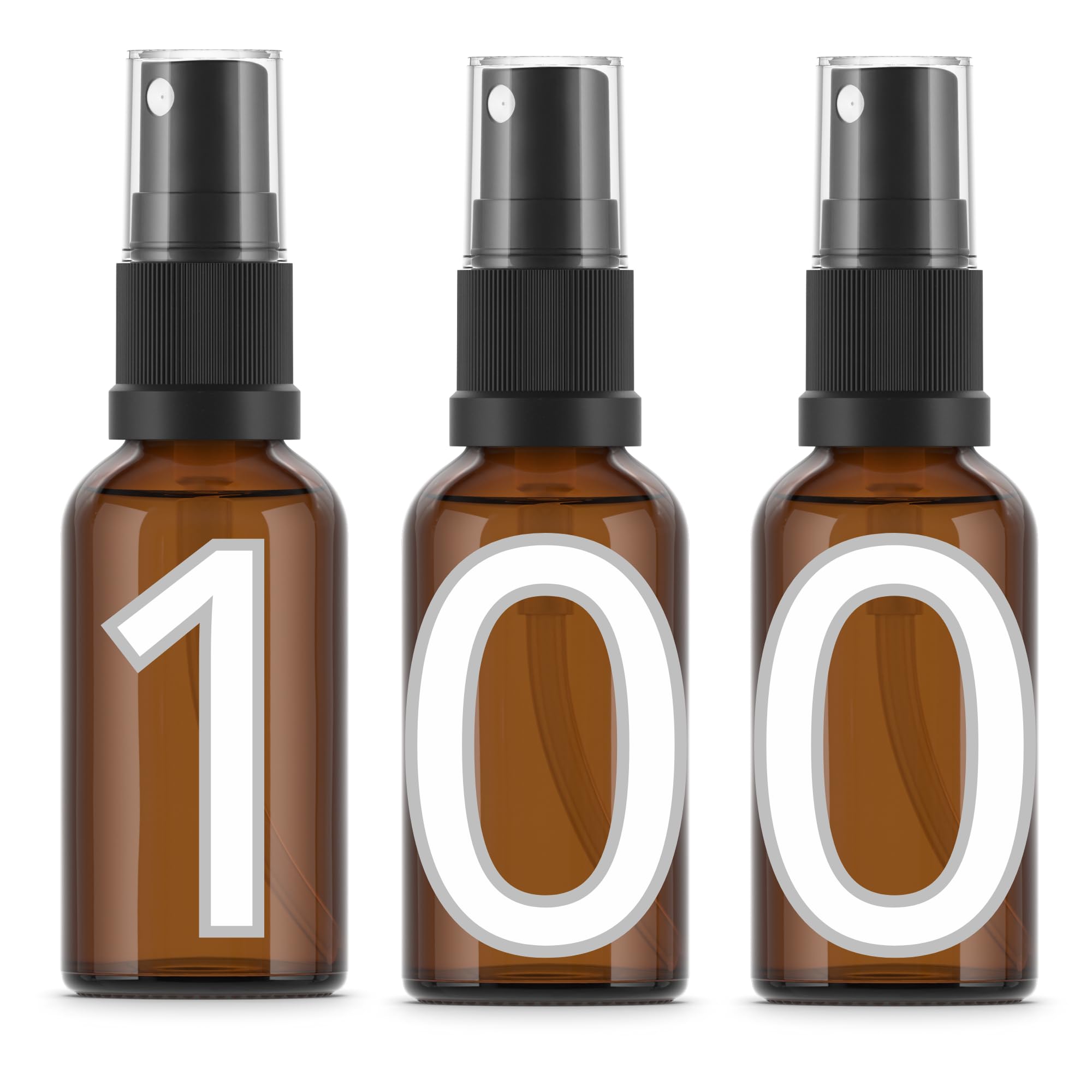 Essenciales Pack 100 Botellas Pulverizador 100 ml - Frascos Spray de Cristal | Atomizador Fino para Cosmética y Perfumes | Ideales para Bruma Facial, Aromaterapia, Alcohol y Laboratorio