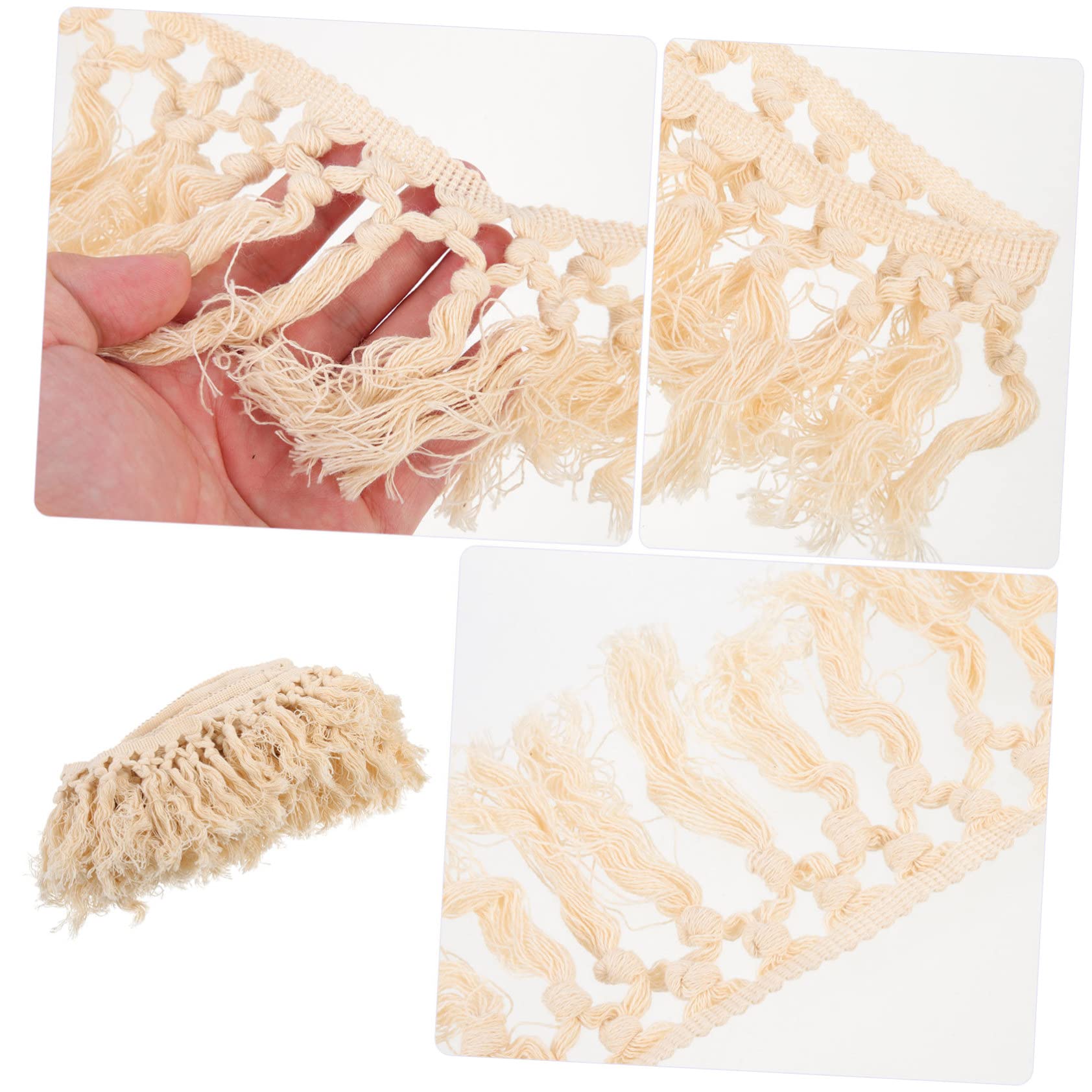 Dekorative Quastenborte aus Polyester 5m Beige für Vorhänge