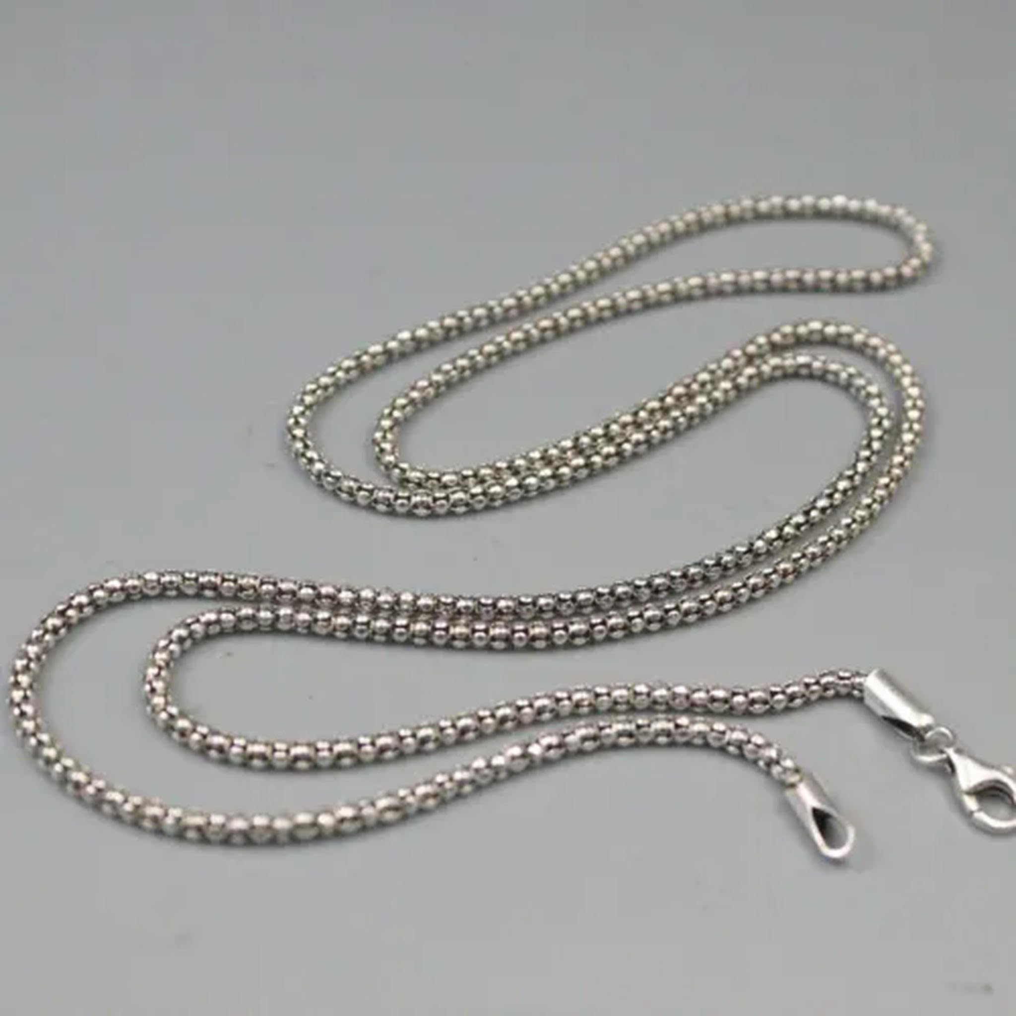 Collier en argent 925 pur, la chaîne popcorn de 50 cm idéale pour accessoiriser vos tenues