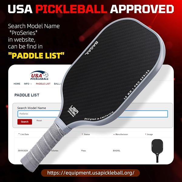 BAGAIL Ensemble de Raquettes de Pickleball, Raquettes de Pickleball avec 4 Balles, Légères - Absorption des Chocs élevée - Ergonomique, Adaptées aux Jeux de Pickleball en Intérieur et en Extérieur - 2