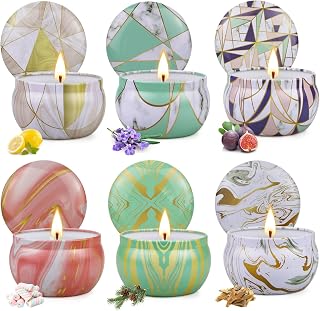 Scented Candles Gift Set, 6 Packs Aromatherapy Candle, 120H Burning Time,Stress Relief Candles Gifts for Women, Ideal Gifts for Women Birthday, Thanksgiving, Christmas, Valentines Day