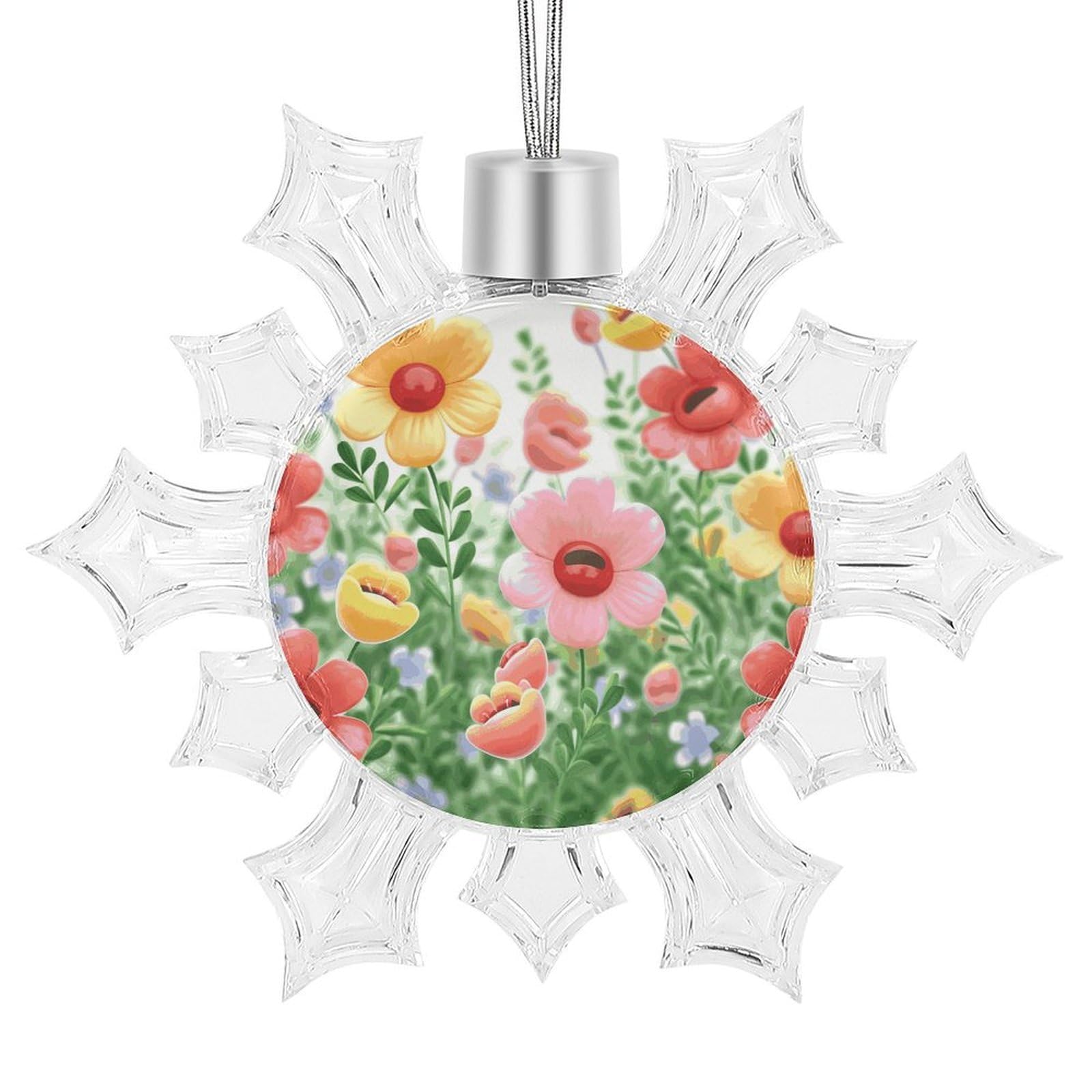 Happy Flower Snowflake Ornaments Cute Snowflake Pendant Exquisite Christmas Tree Ornaments for Christmas Weddings New Year Birthday Holiday Celebration