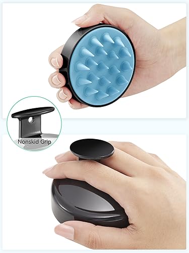 Miniatura 2 de HEETA Masajeador de cuero cabelludo con cerdas de silicona suaves para el crecimiento del cabello y eliminación de la caspa, cepillo de champú para