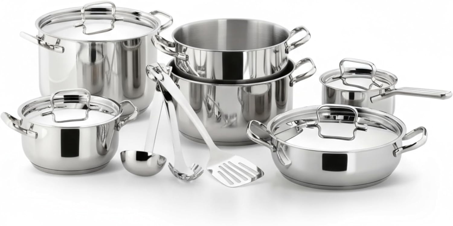 Lagostina Sfiziosa Saucepan Set, Stainless Steel, 13-Piece