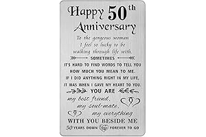 TANWIH 50th Anniversary Card for Wife: 50 Years Down, Forever to Go