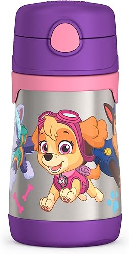 THERMOS Botella de acero inoxidable con aislamiento al vacío de 10 onzas, Paw Patrol Girl
