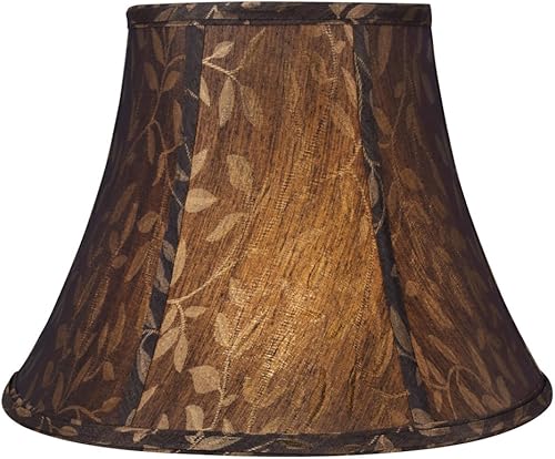 Miniatura 3 de Aspen Creative 30224A Pantalla de lámpara de construcción de araña en forma de campana de transición, marrón, 7 pulgadas superior x 13 pulgadas