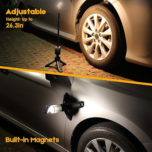 Miniatura 6 de Luces telescópicas para campamento, linterna de campamento recargable de 10500 mAh con bolsa de almacenamiento, lámpara LED impermeable con