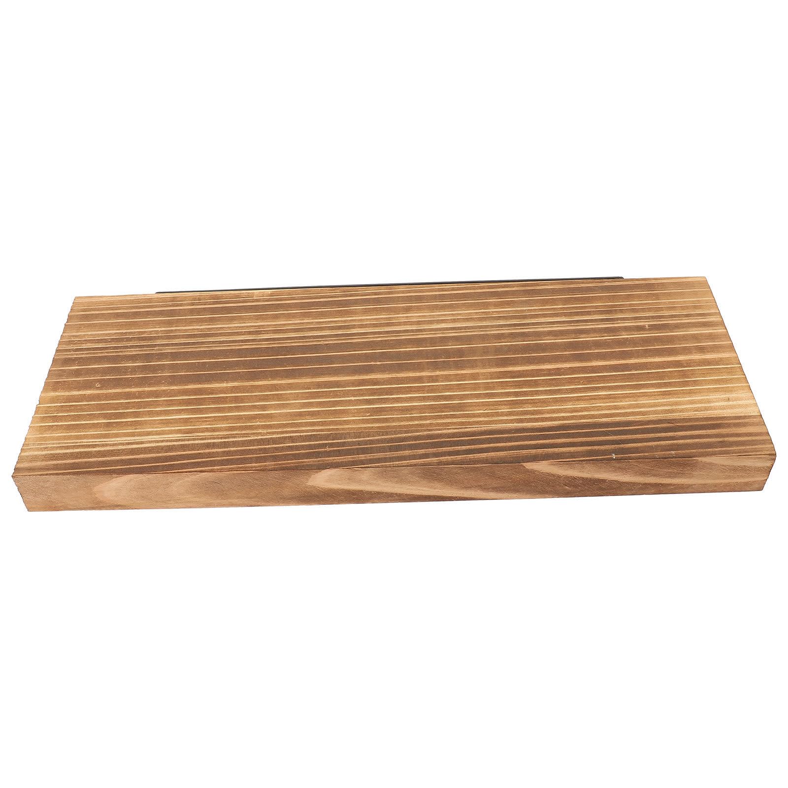 Étagère murale flottante bois et fer marron pour décoration salon