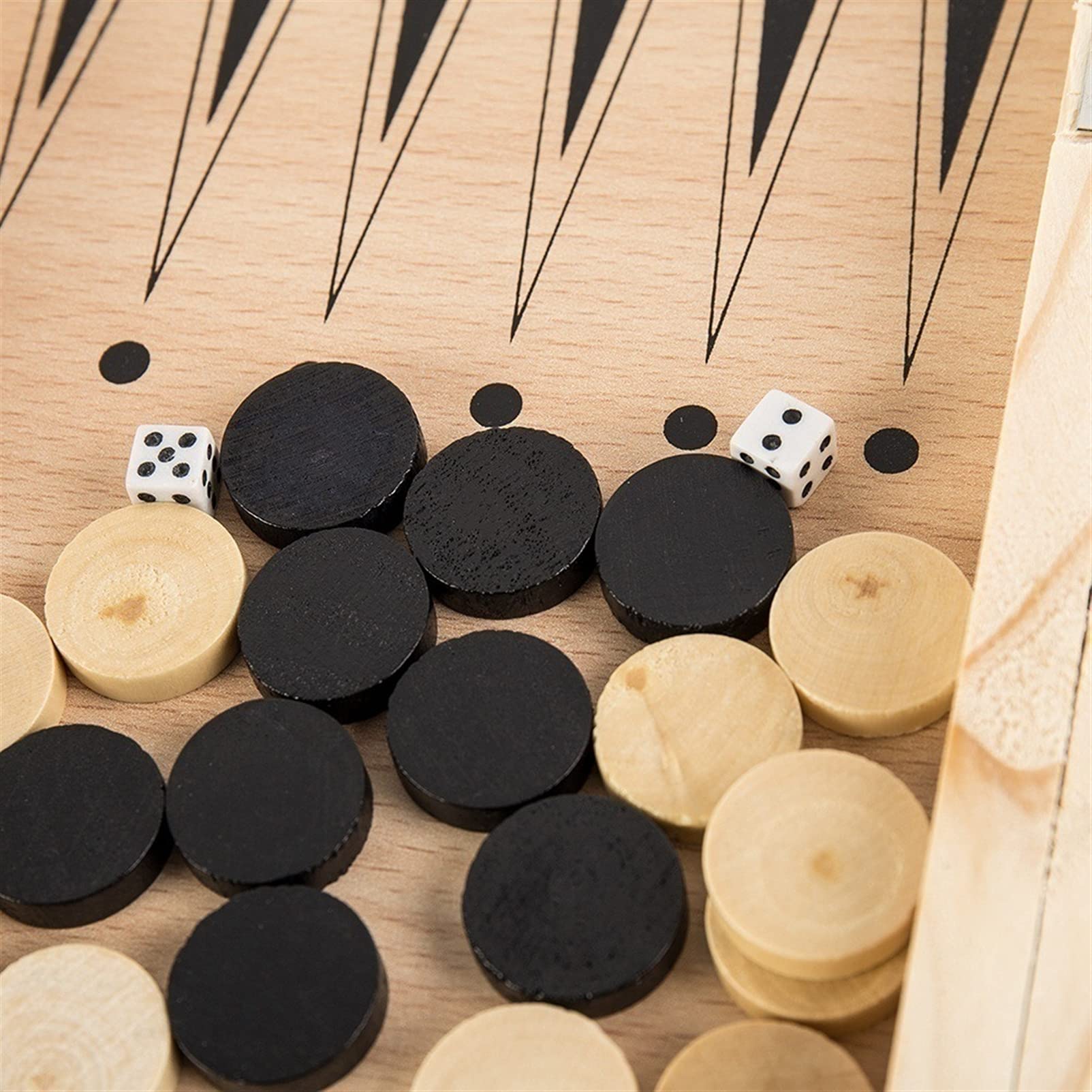 Icegrey Tablero de Ajedrez de Madera Plegable Juegos Tradicionales Almacenamiento Portátil Juego de Ajedrez Internacional para Niños y Adultos Escuela Viajes al Aire Libre 40x40cm