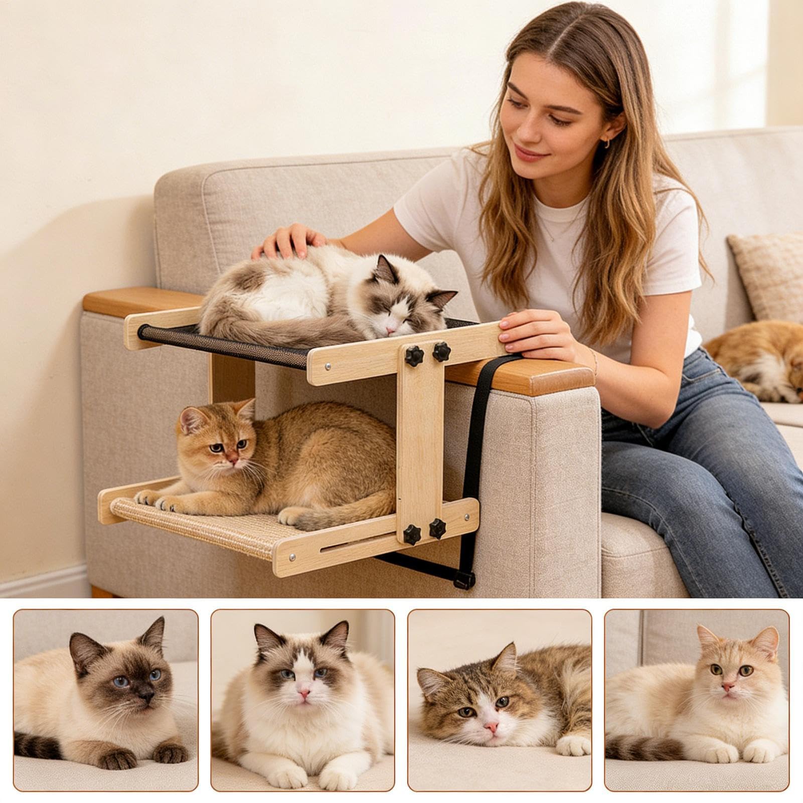 Cuccia gatto alla finestra Amaca per animali da interno per | Trespolo a scaffale per gatti Per la casa, fattoria, appartamento, camera da , balcone, studio, comodino,