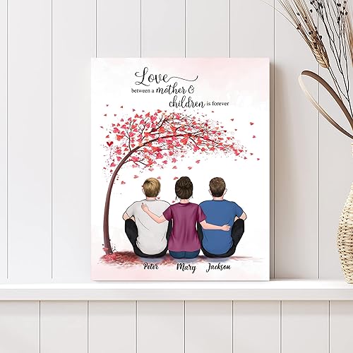 Miniatura 8 de GOSSBY Lienzo impreso personalizado  Madre hija para siempre vinculada juntos (madre e hija)  Decoración de pared personalizada para madre e hija