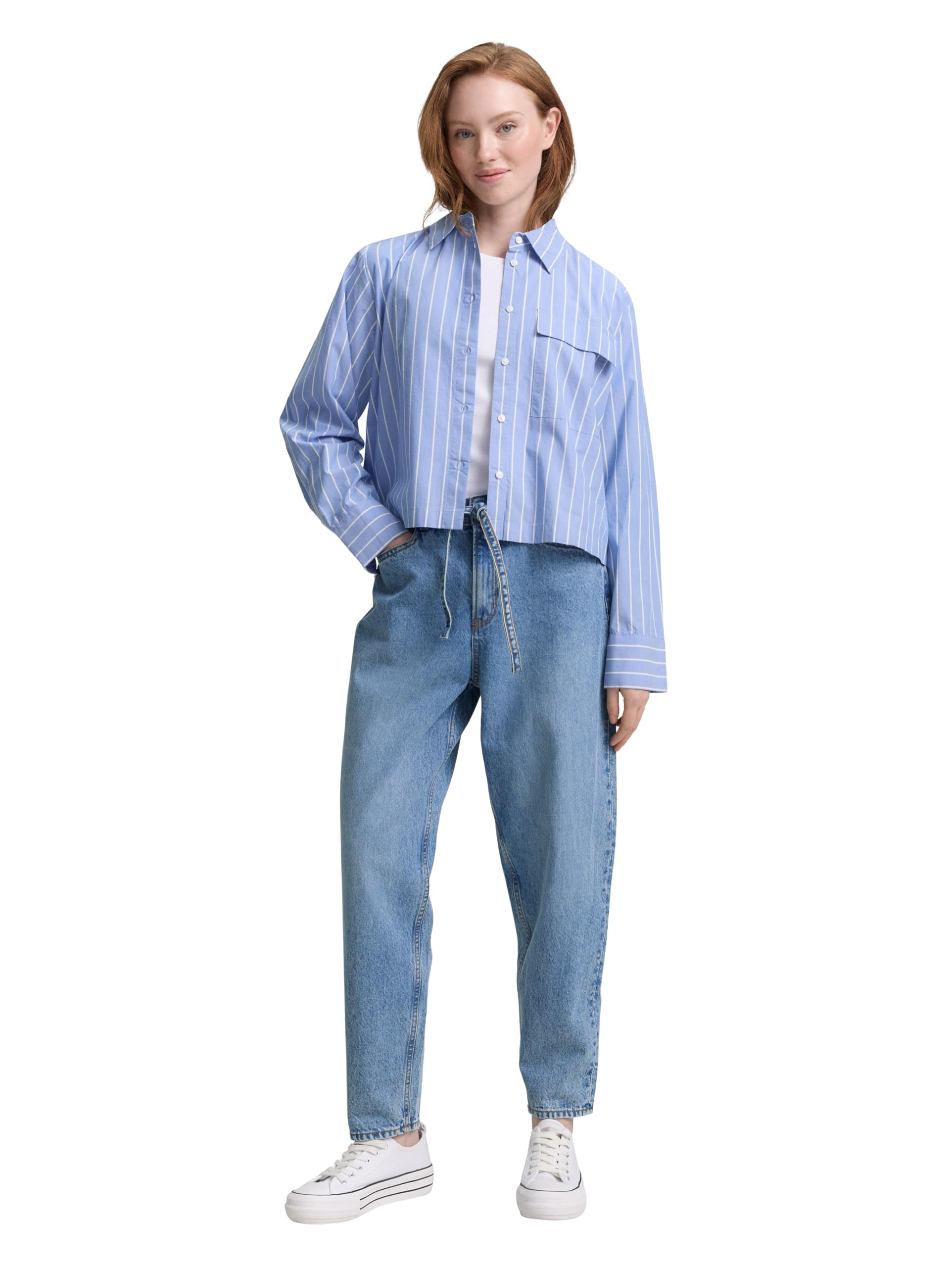 Tom Tailor Denim Damen TTADEA Barrel Jeans mit Gürtel