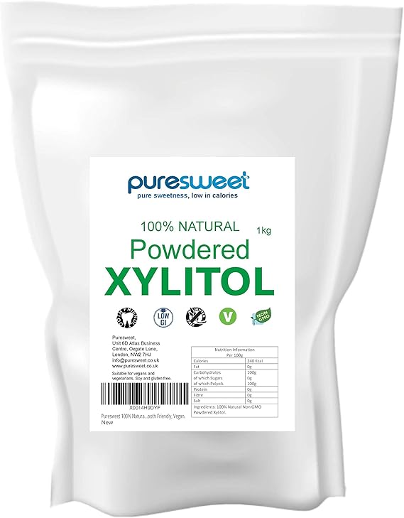 Puresweet Powdered Xylitol 1kg, Icing Sugar Alternative, Non GMO, Quick