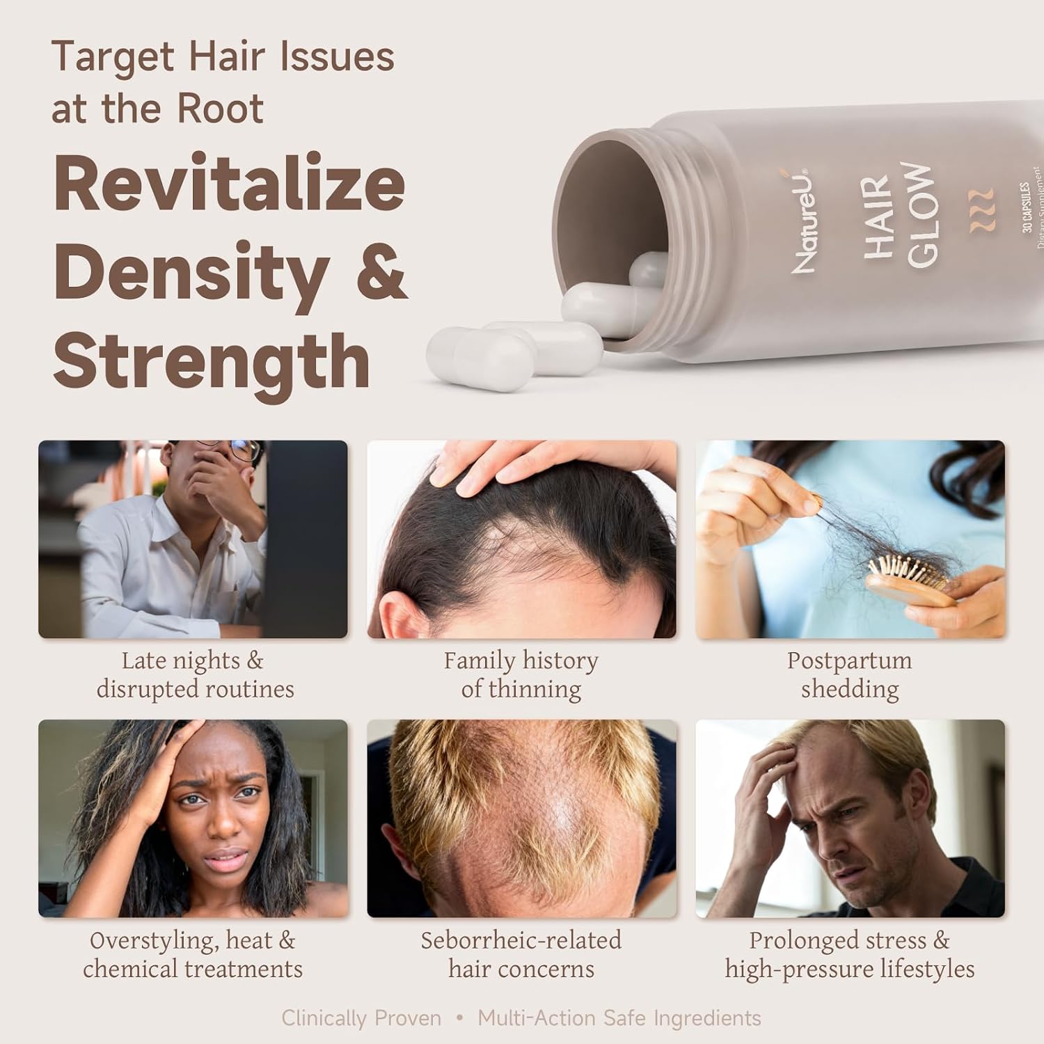 Hair Growth Supplements with Biotin for Women & Men – LushMaster™ Delivery Technology Scalp Treatment & Vitamins for Thicker, Stronger Hair Health, Drug-Free 30-Day Supply