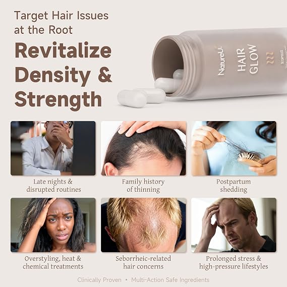 Hair Growth Supplements with Biotin for Women & Men LushMasterTM Delivery Technology Scalp Treatment & Vitamins for Thicker, Stronger Hair Health, Drug-Free 30-Day Supply